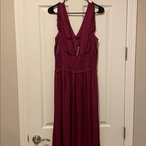 Banana Republic Satin Smocked Maxi Dress 12 Tall